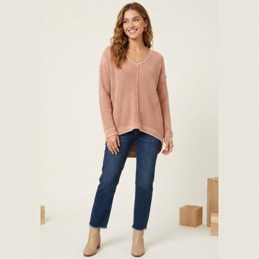 Altar'd State Dusty Brown Tan Chunky Knit Oversized Sweater M Boho Chic‎ Layer